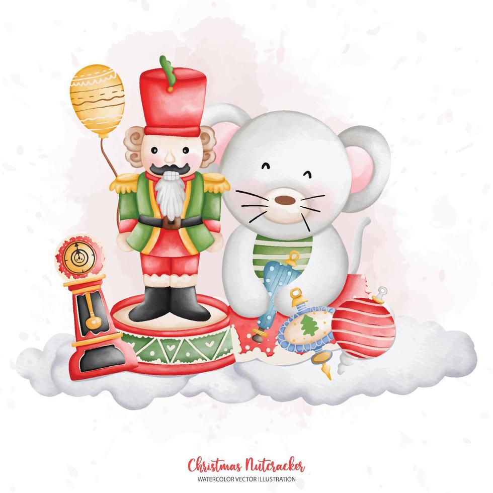 Christmas Nutcracker and Rat circus, Toy Soldier Doll Decorations, amusement park illustration vector