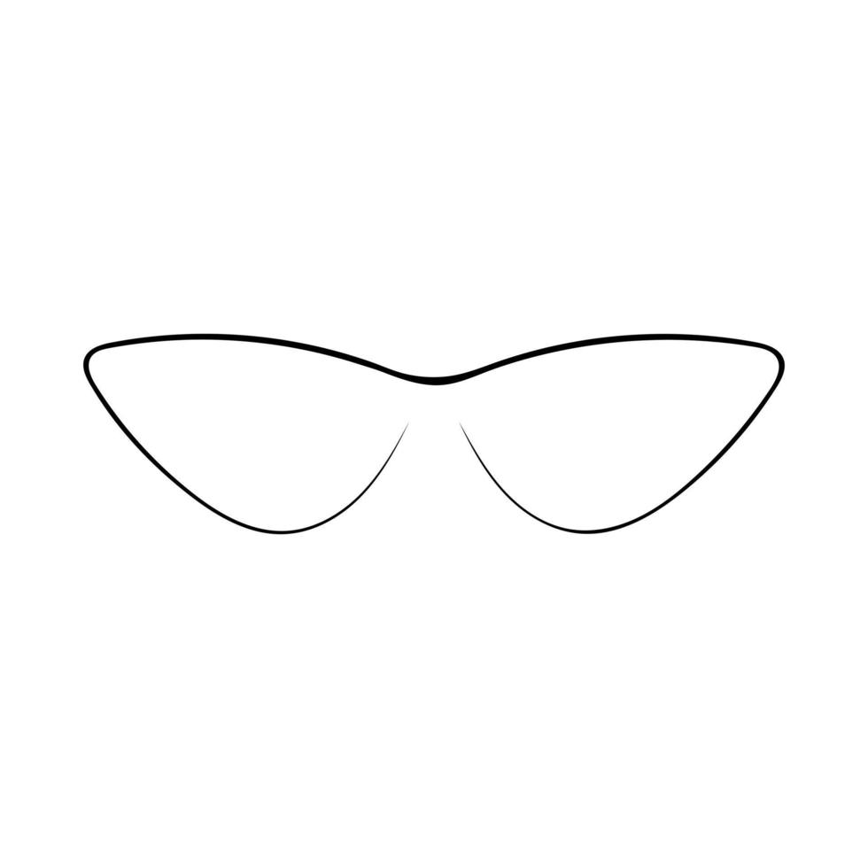 Doodle glasses. Front view of glasses minimalist black linear sketch isolated on white background. Vector illustration