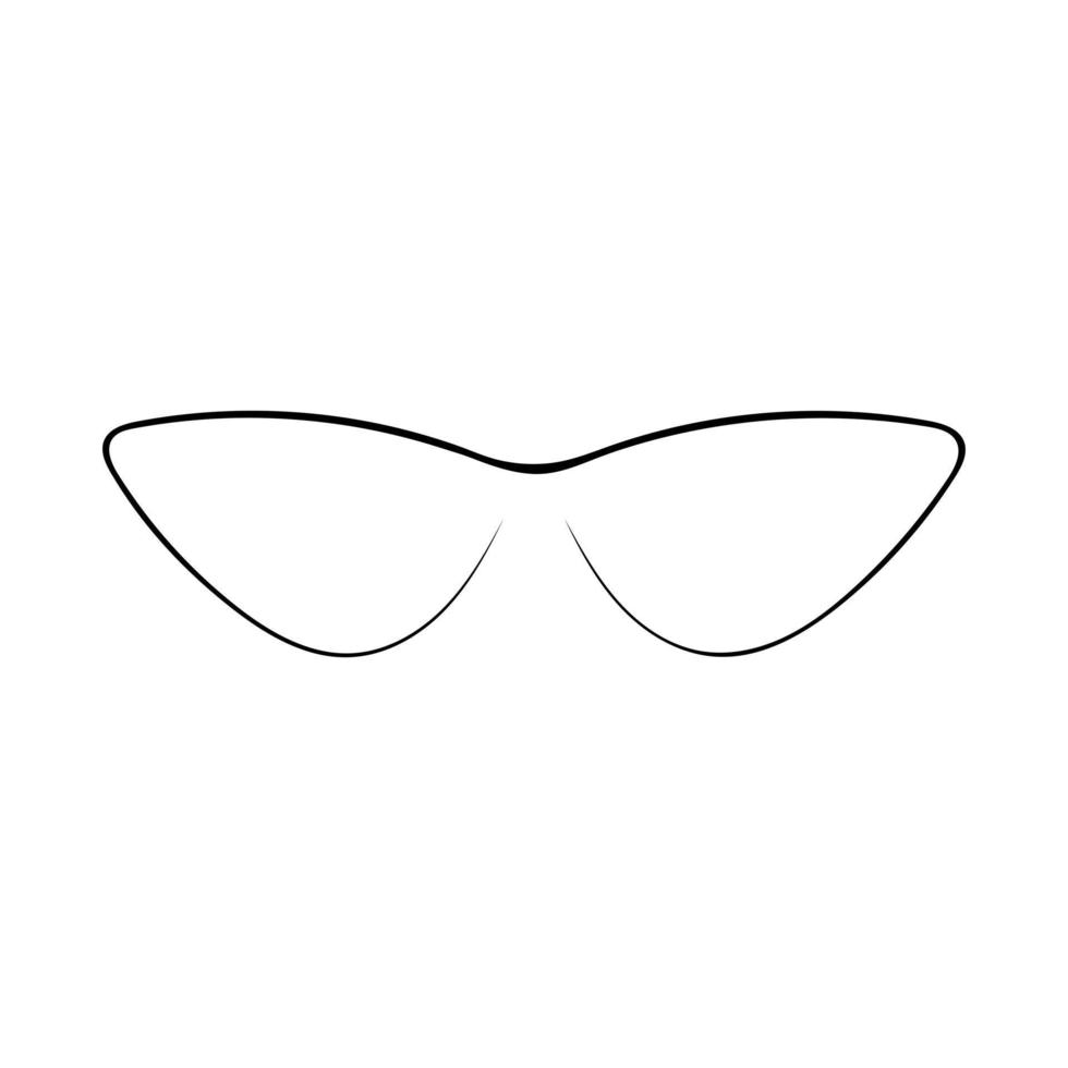 gafas de garabato. vista frontal de anteojos boceto lineal negro minimalista aislado sobre fondo blanco. ilustración vectorial vector