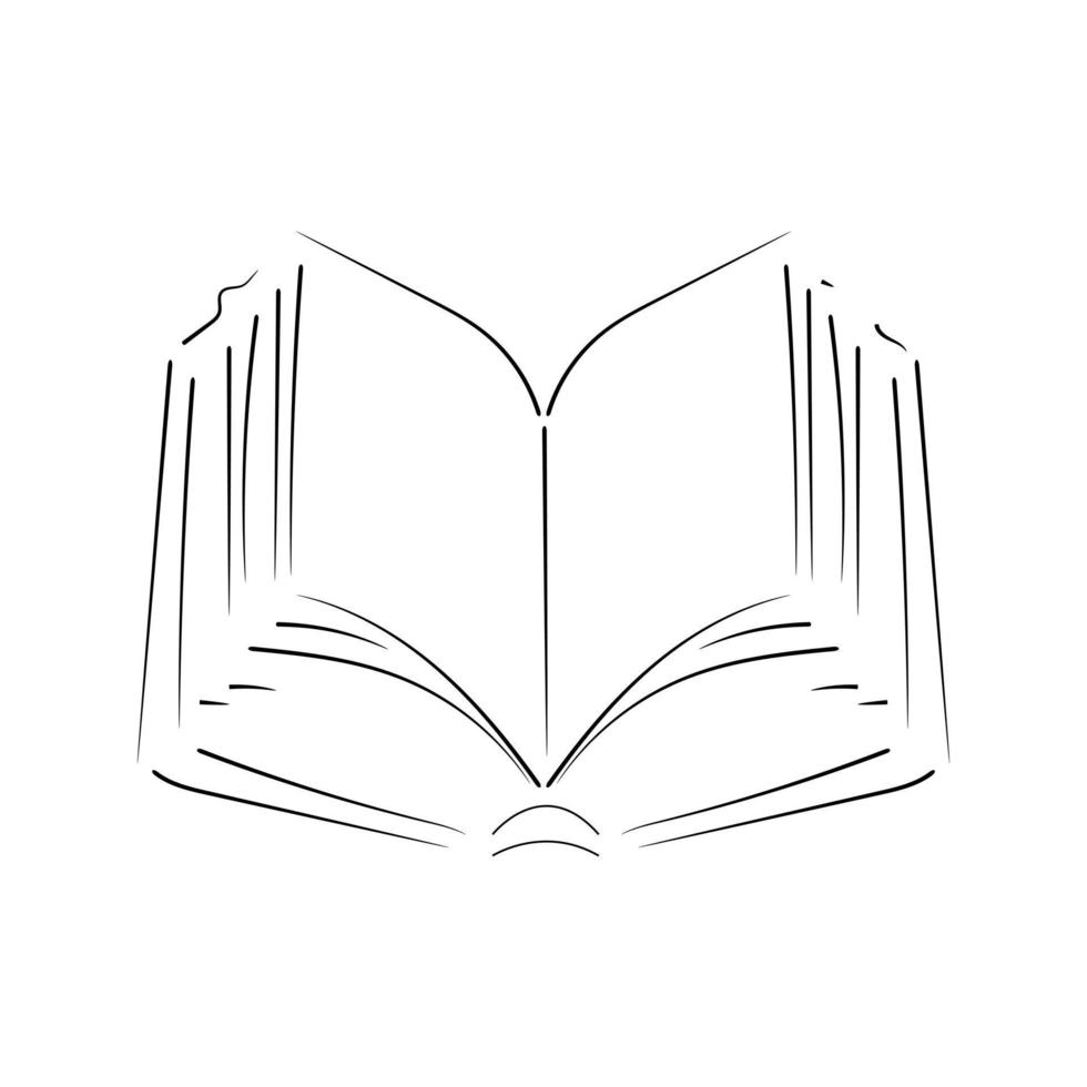 Hand drawn outline of an open book 13788442 Vector Art at Vecteezy