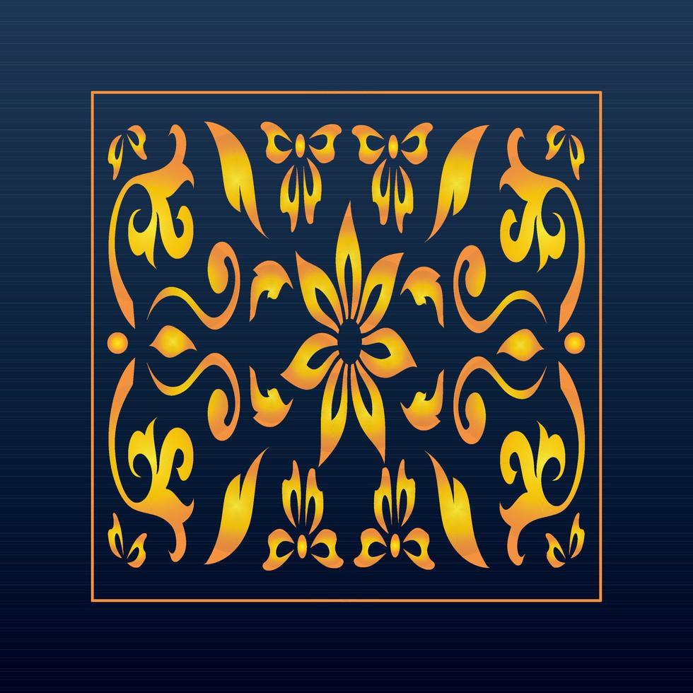 Decorative Abstract Geometric Background Gold Arabic Ornament Die Cut Pattern vector