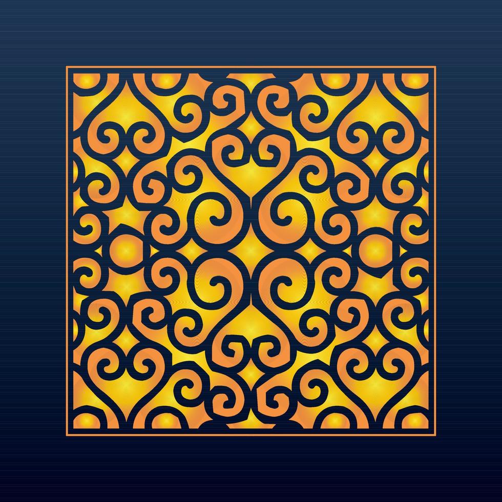 Decorative Abstract Geometric Background Gold Arabic Ornament Die Cut Pattern vector