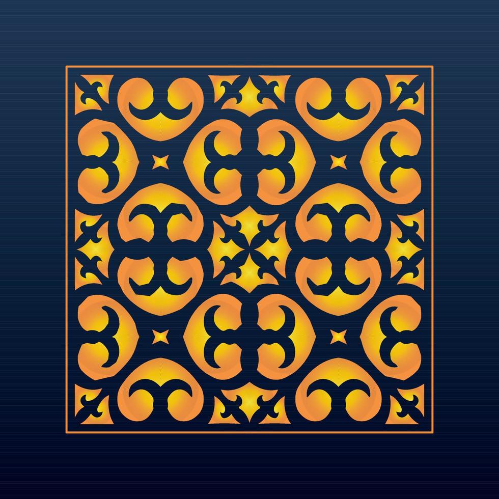 Decorative Abstract Geometric Background Gold Arabic Ornament Die Cut Pattern vector