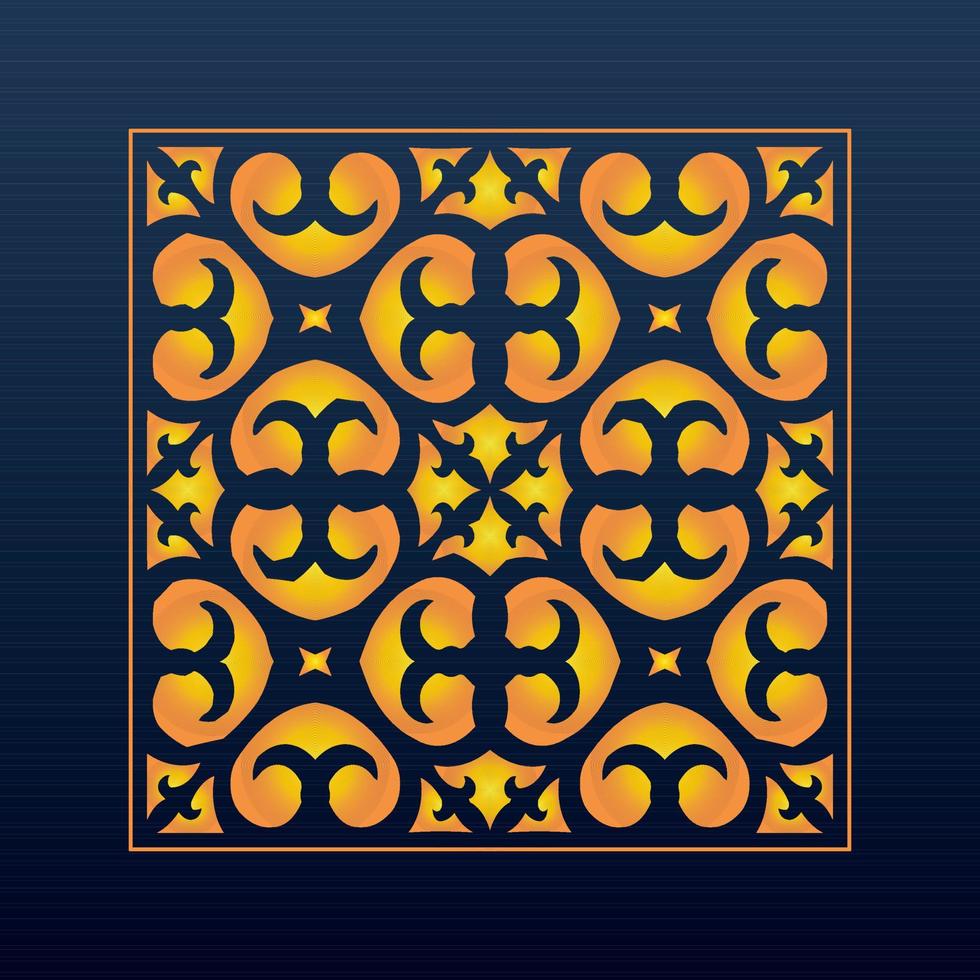 Decorative Abstract Geometric Background Gold Arabic Ornament Die Cut Pattern vector