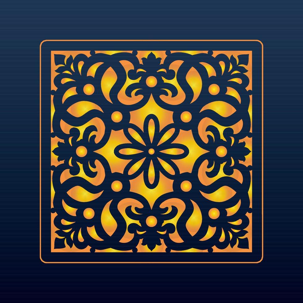 Decorative Abstract Geometric Background Gold Arabic Ornament Die Cut Pattern vector