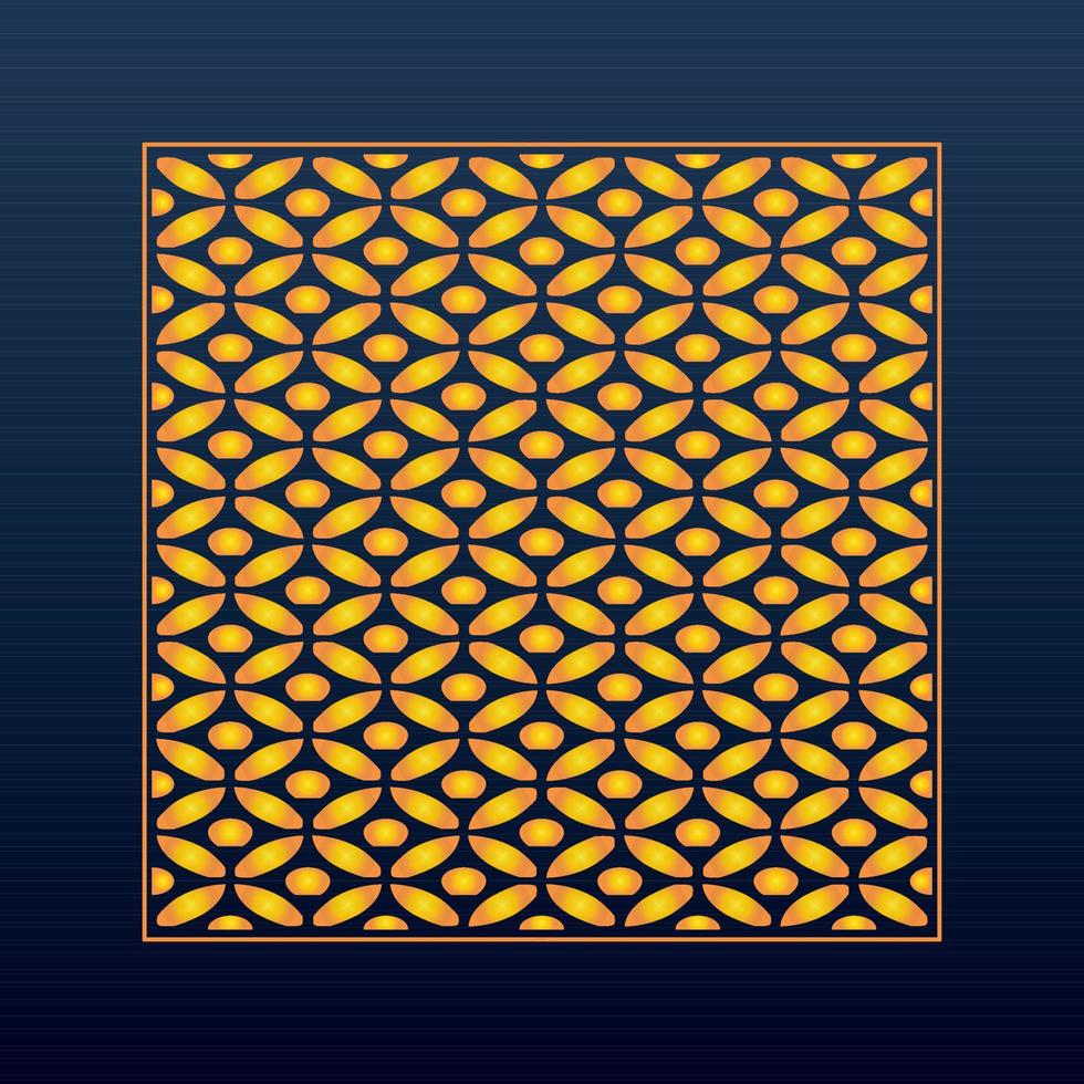Decorative Abstract Geometric Background Gold Arabic Ornament Die Cut Pattern vector