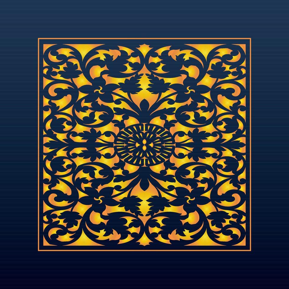Decorative Abstract Geometric Background Gold Arabic Ornament Die Cut Pattern vector