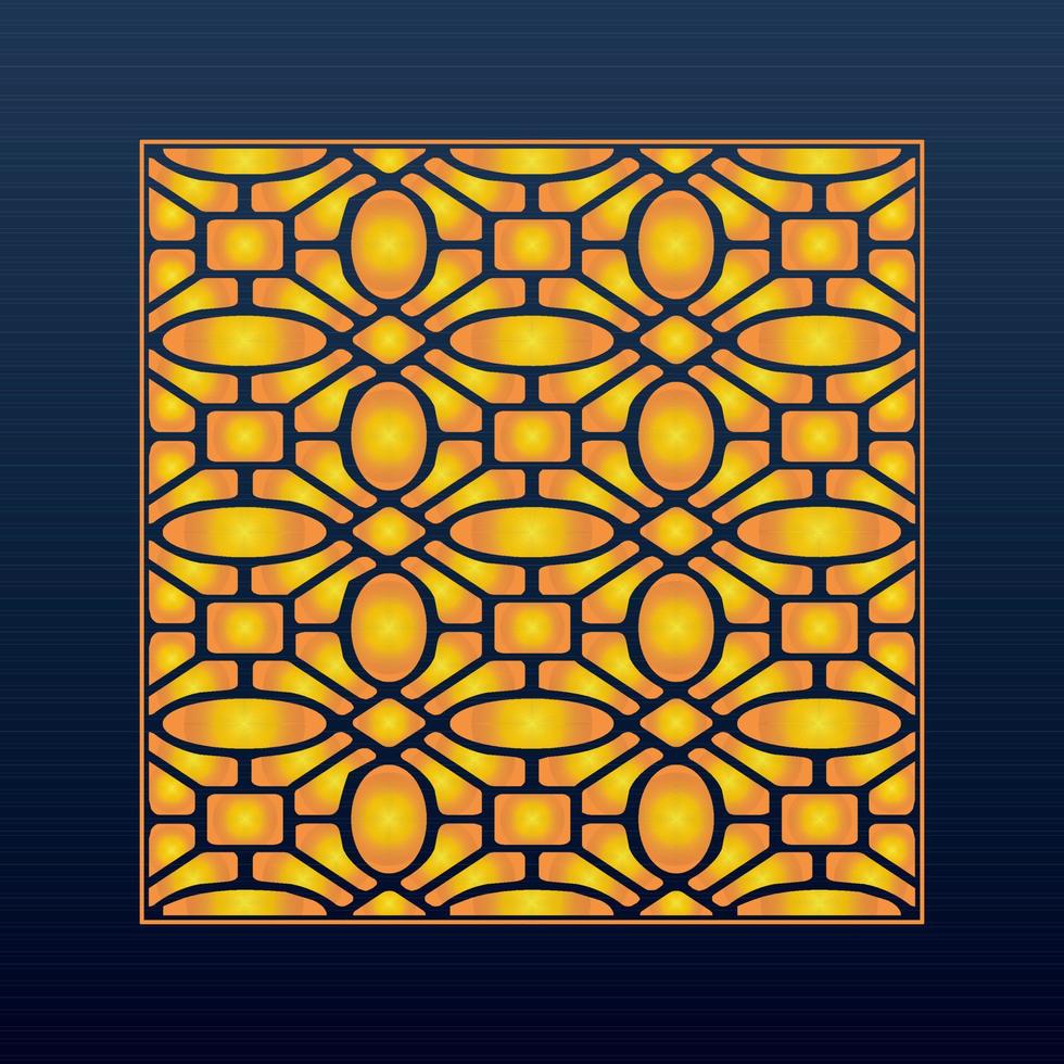 Decorative Abstract Geometric Background Gold Arabic Ornament Die Cut Pattern vector