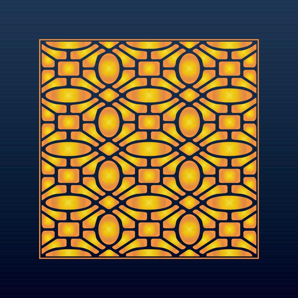 Decorative Abstract Geometric Background Gold Arabic Ornament Die Cut Pattern vector