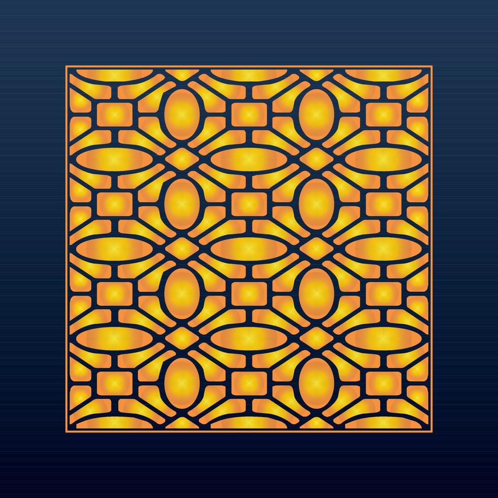 fondo geométrico abstracto decorativo ornamento árabe dorado patrón troquelado vector