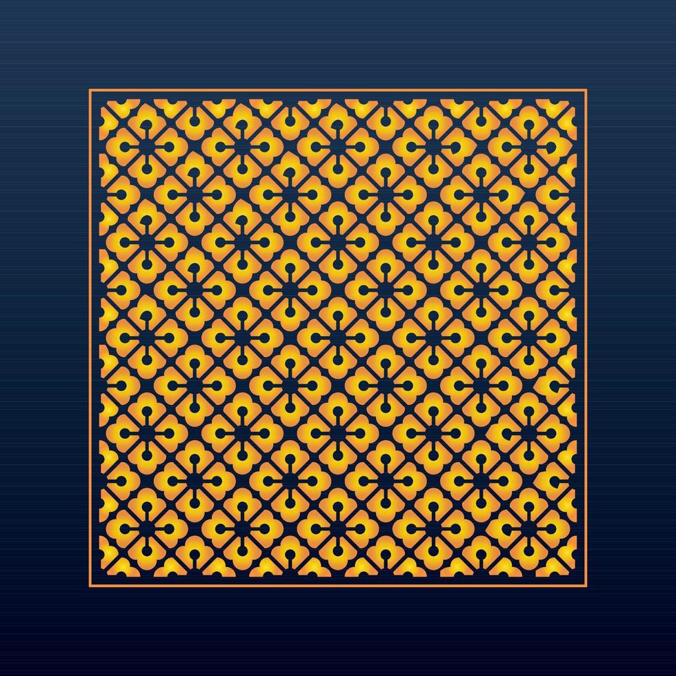 Decorative Abstract Geometric Background Gold Arabic Ornament Die Cut Pattern vector