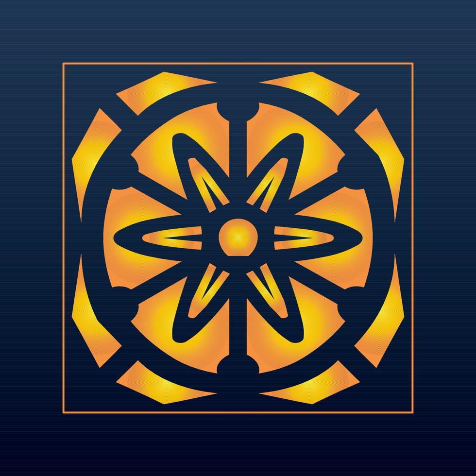 Decorative Abstract Geometric Background Gold Arabic Ornament Die Cut Pattern vector