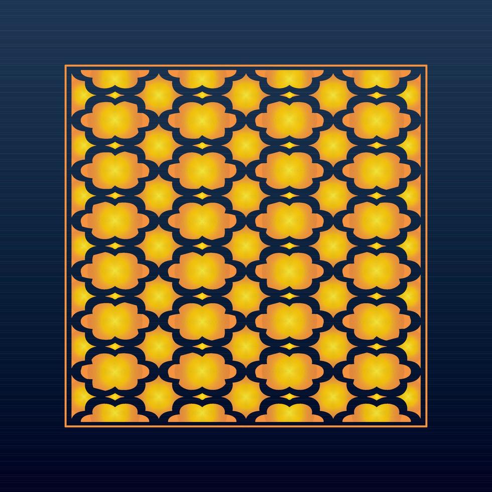 Decorative Abstract Geometric Background Gold Arabic Ornament Die Cut Pattern vector