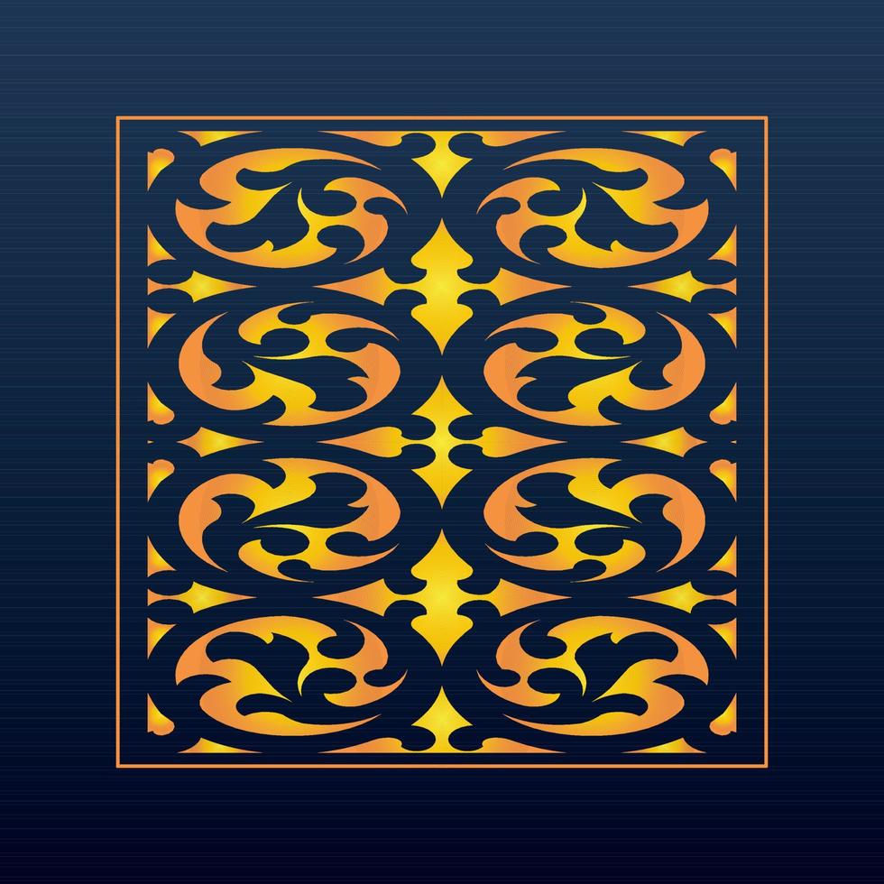 Decorative Abstract Geometric Background Gold Arabic Ornament Die Cut Pattern vector