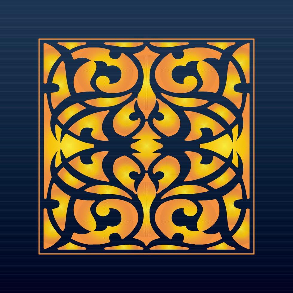 Decorative Abstract Geometric Background Gold Arabic Ornament Die Cut Pattern vector