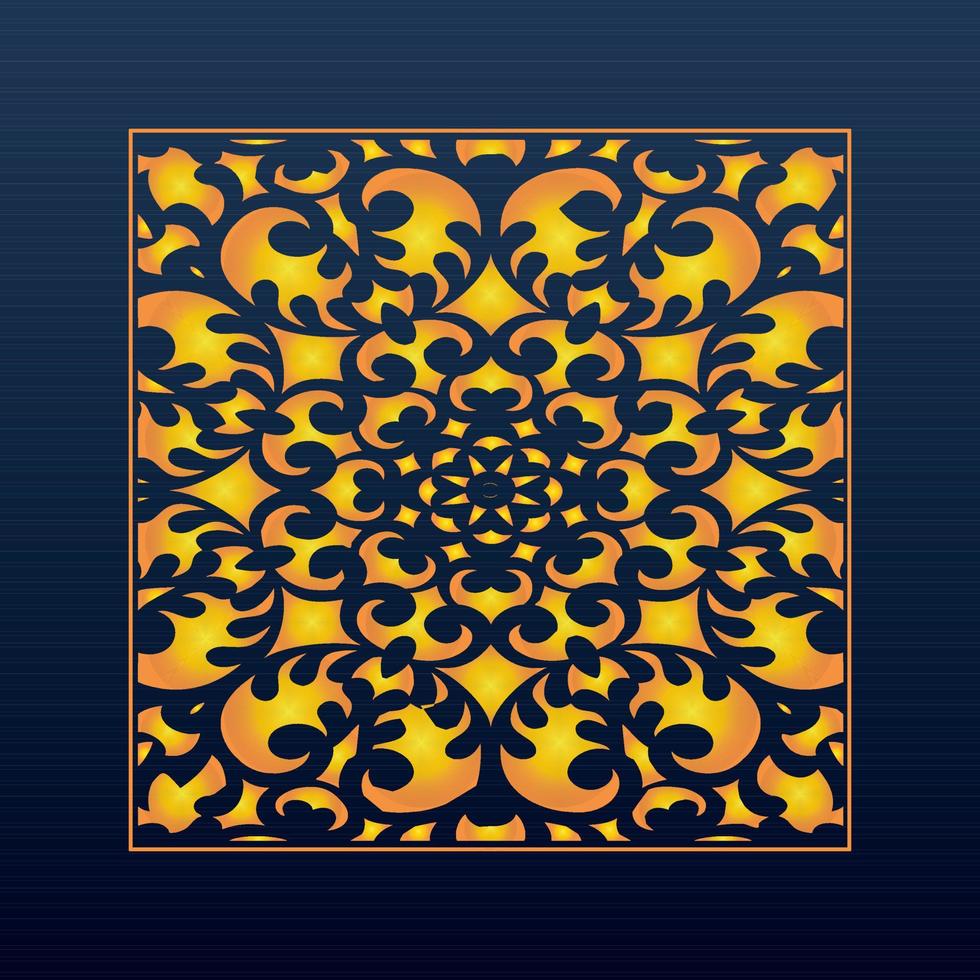 Decorative Abstract Geometric Background Gold Arabic Ornament Die Cut Pattern vector