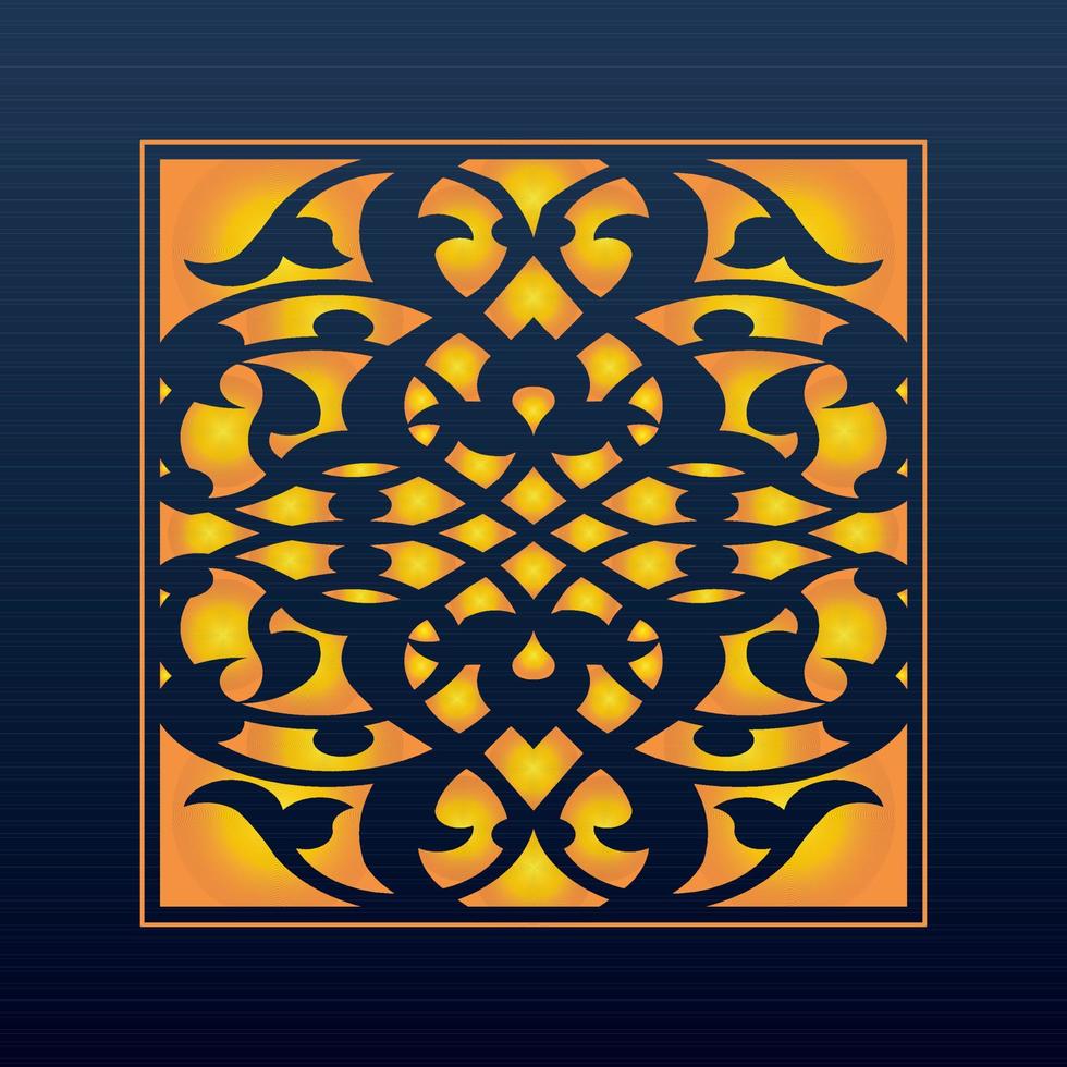 Decorative Abstract Geometric Background Gold Arabic Ornament Die Cut Pattern vector