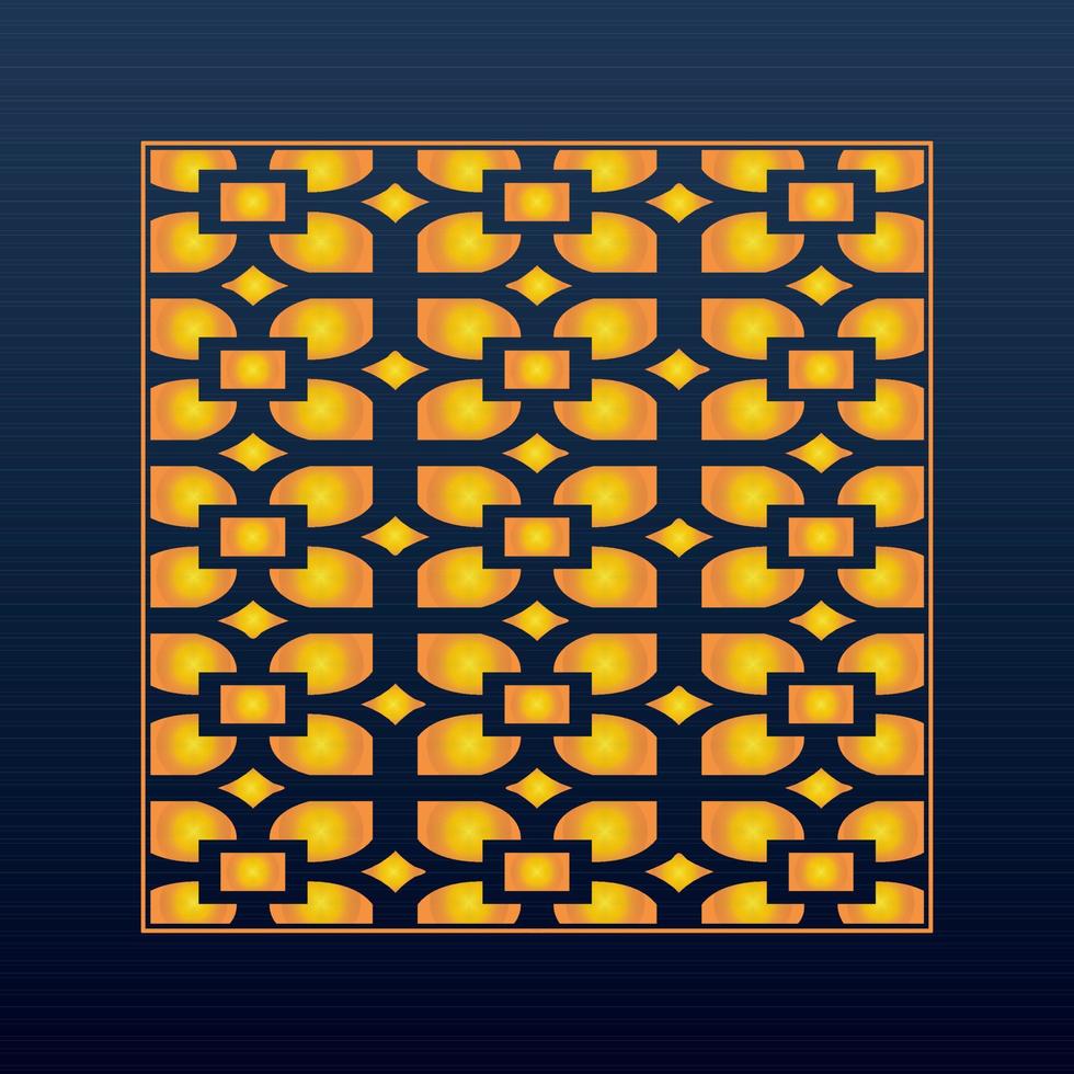 Decorative Abstract Geometric Background Gold Arabic Ornament Die Cut Pattern vector