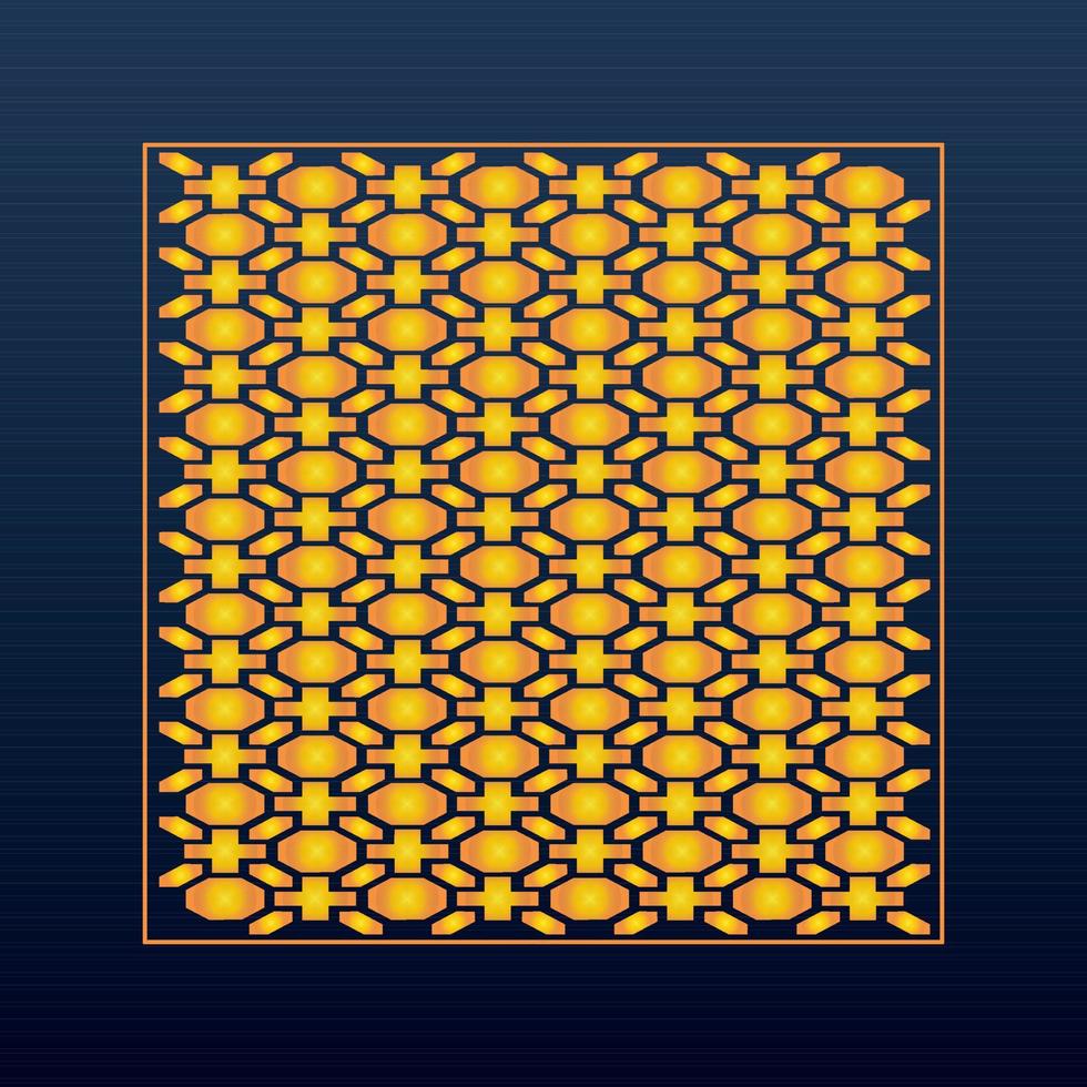 Decorative Abstract Geometric Background Gold Arabic Ornament Die Cut Pattern vector