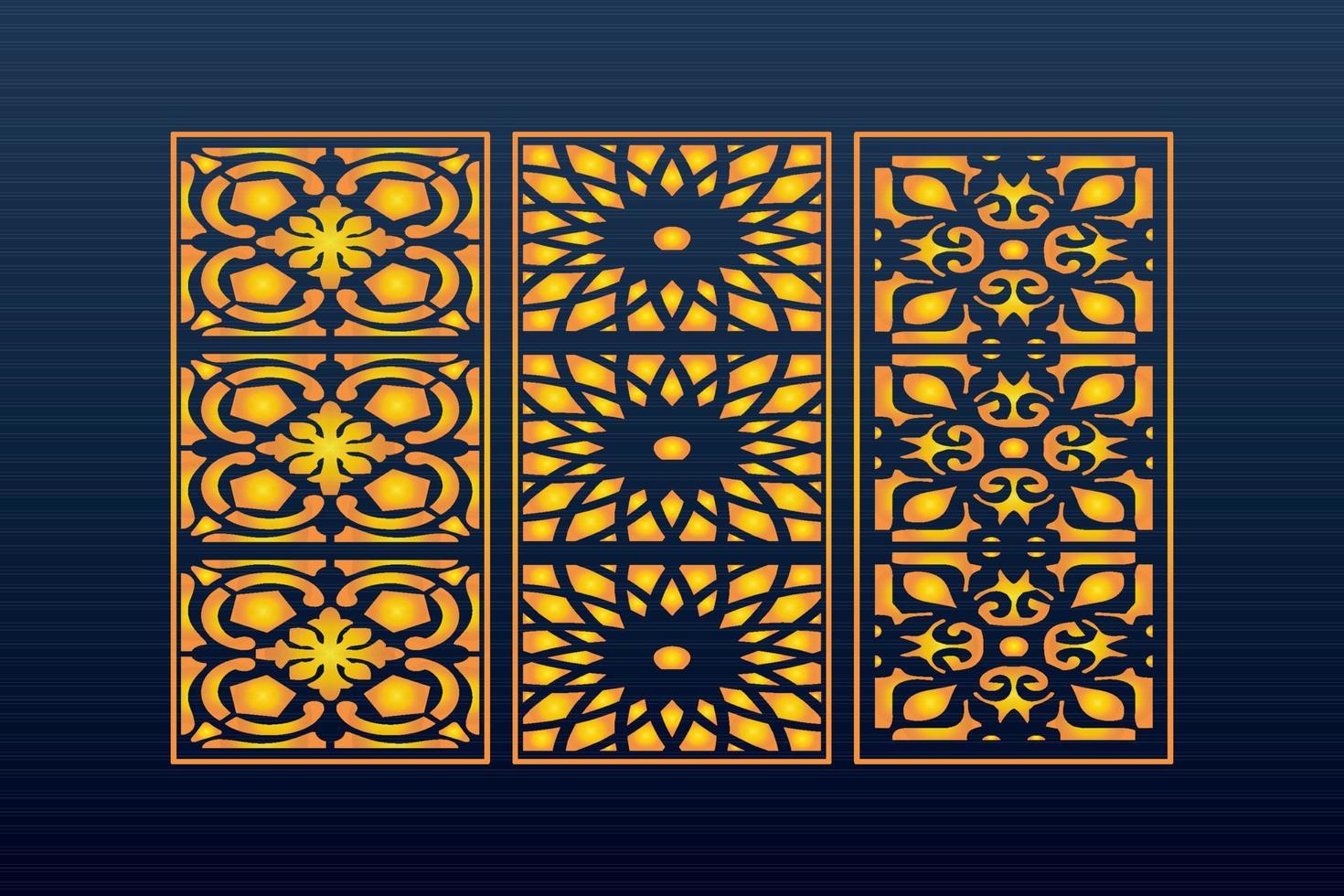 Decorative Abstract Geometric islamic Background Elegant Ornaments Card Cnc Cut vector
