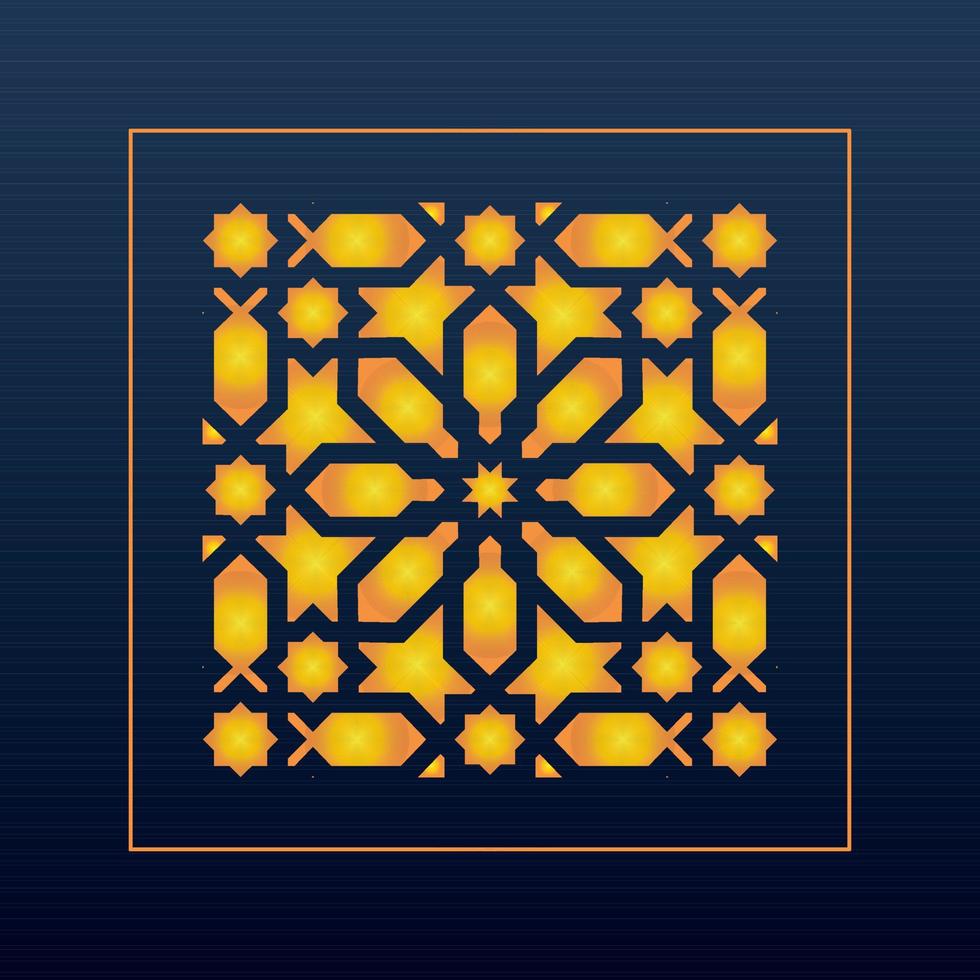 Decorative Abstract Geometric Background Gold Arabic Ornament Die Cut Pattern vector