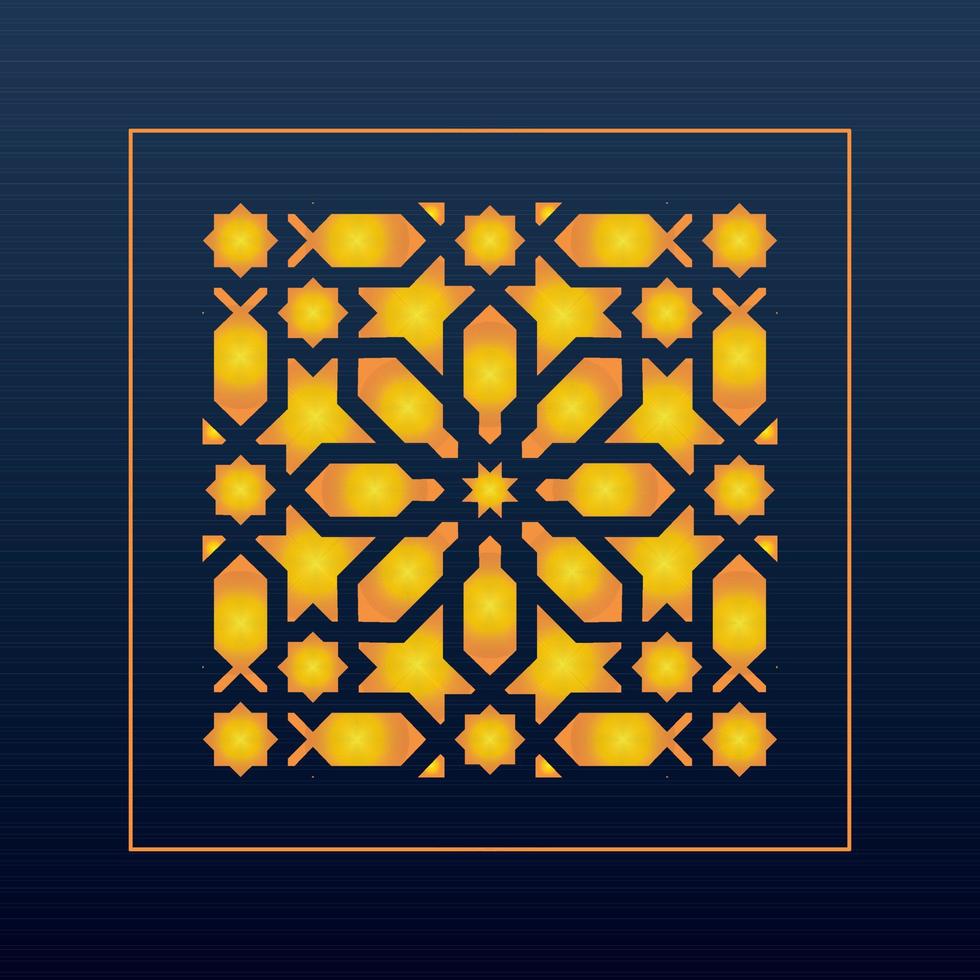 Decorative Abstract Geometric Background Gold Arabic Ornament Die Cut Pattern vector