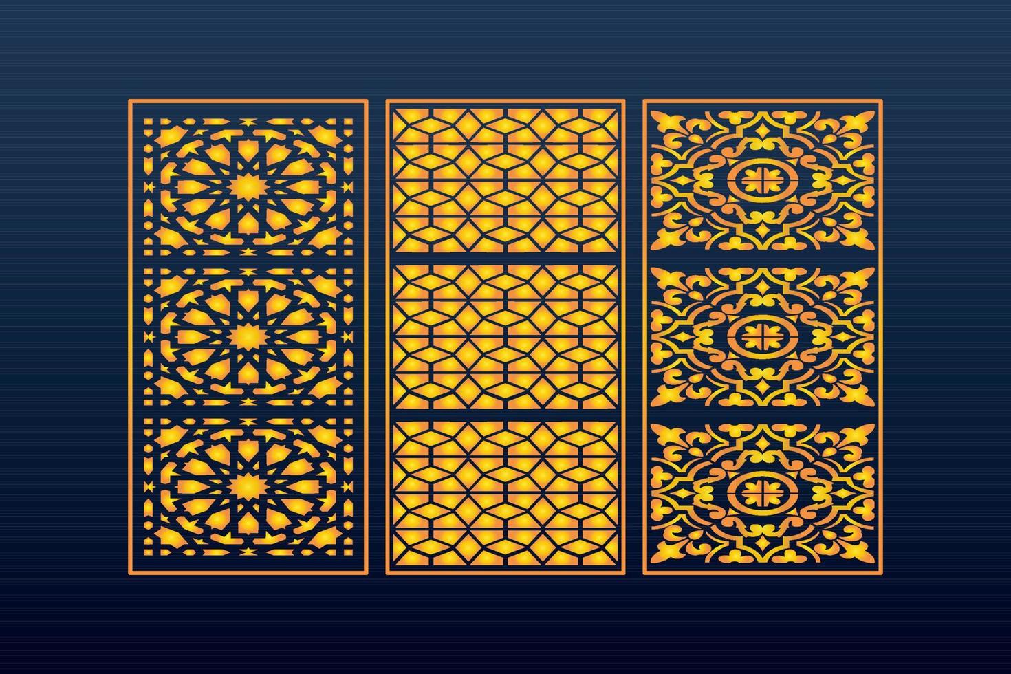 Decorative Abstract Geometric islamic Background Elegant Ornaments Card Cnc Cut vector