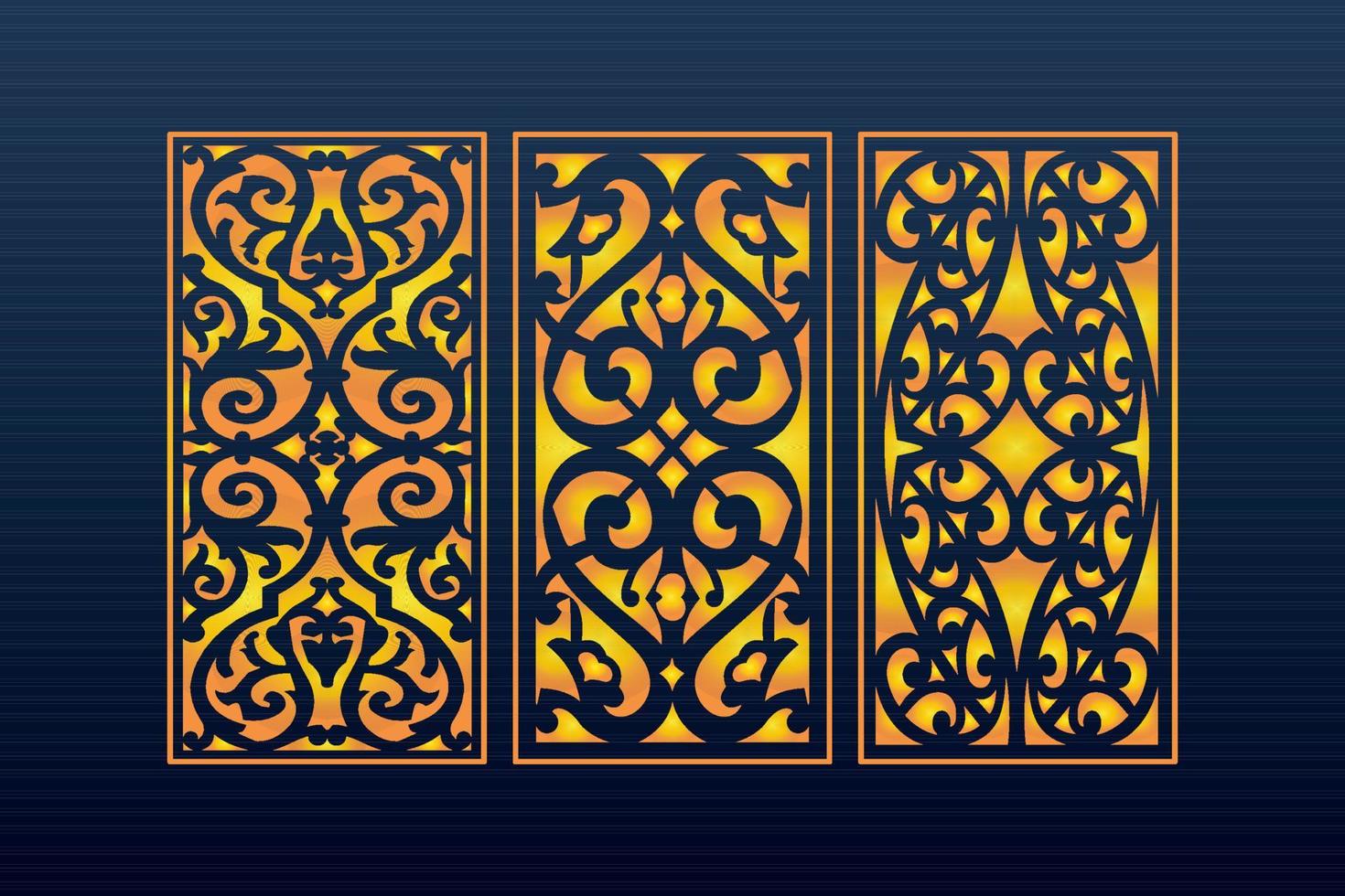 Decorative Abstract Geometric islamic Background Elegant Ornaments Card Cnc Cut vector