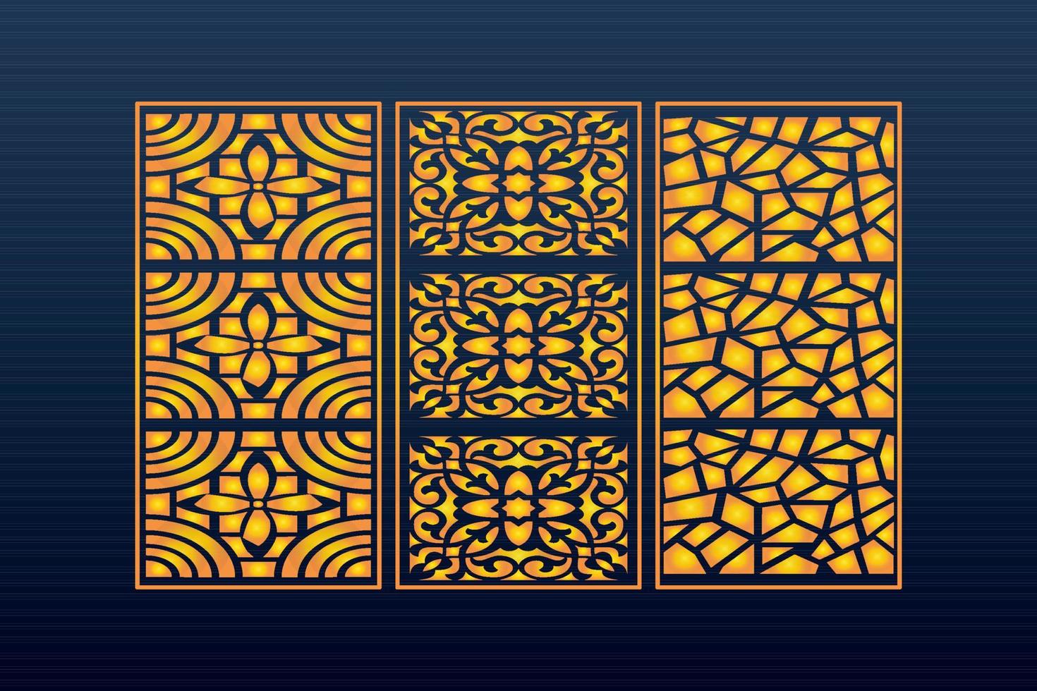 Decorative Abstract Geometric islamic Background Elegant Ornaments Card Cnc Cut vector