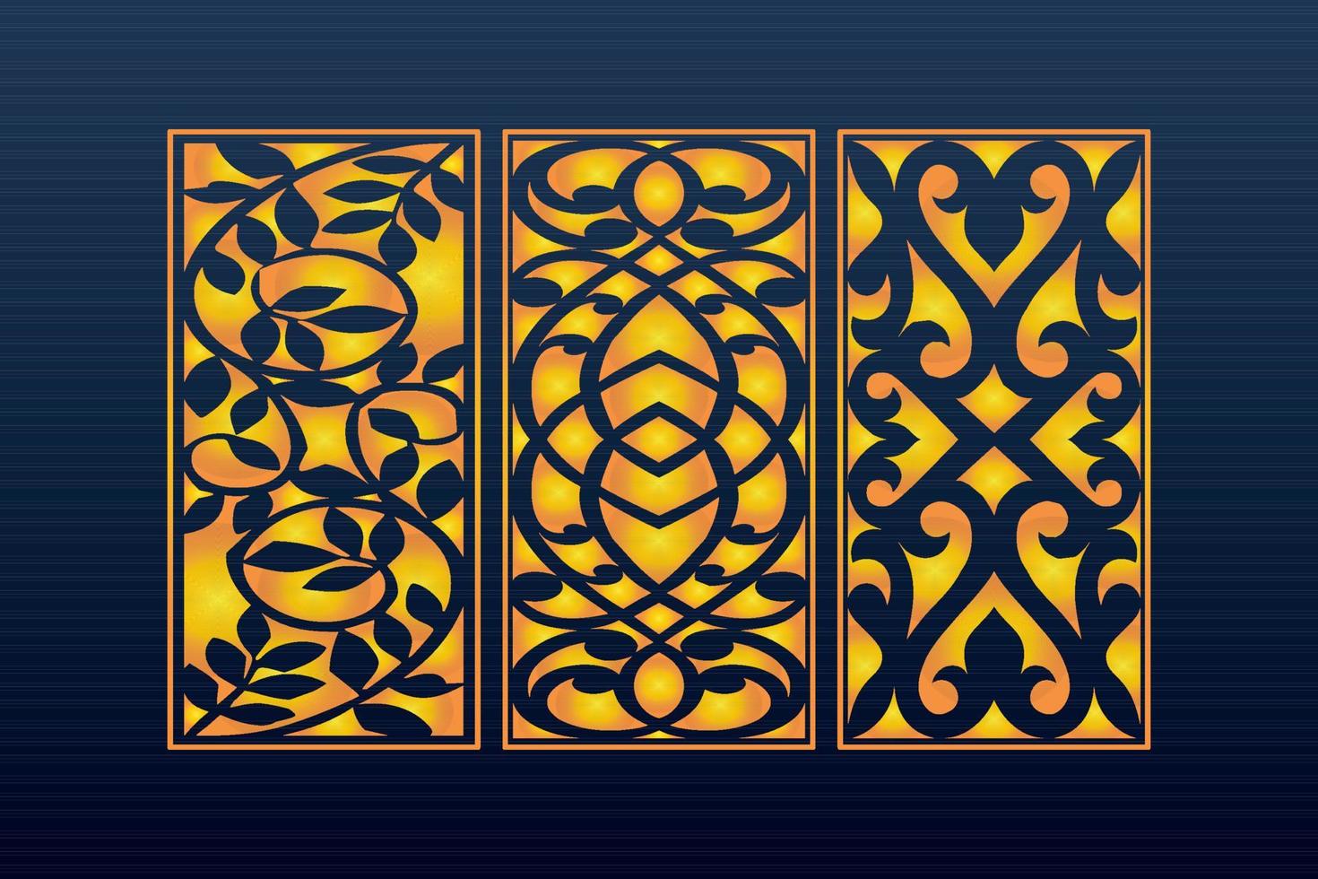 Decorative Abstract Geometric islamic Background Elegant Ornaments Card Cnc Cut vector