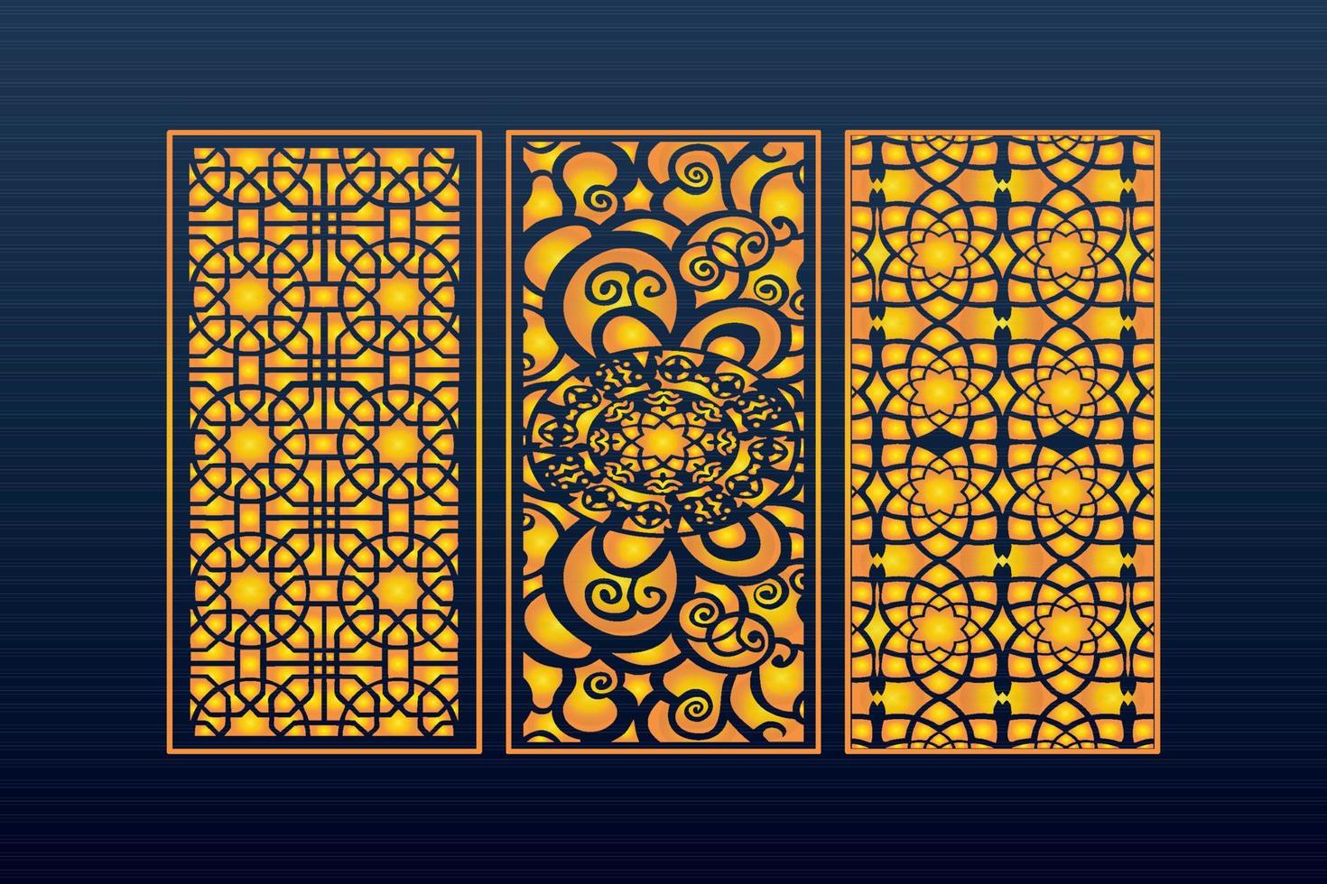 Decorative Abstract Geometric islamic Background Elegant Ornaments Card Cnc Cut vector