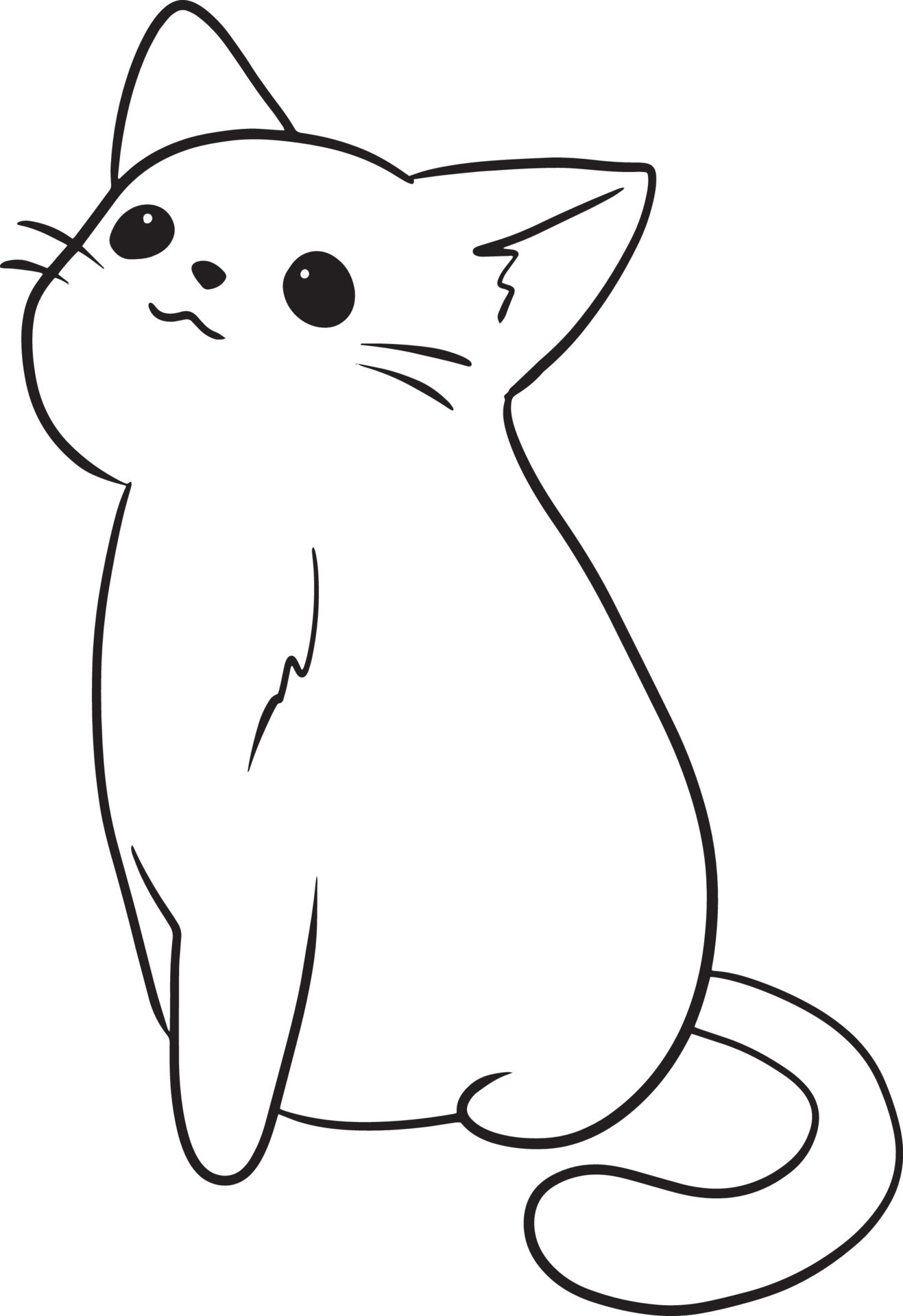 Premium Vector | Cartoon cat cute animal doodle kawaii anime coloring page  cute illustration clip art character