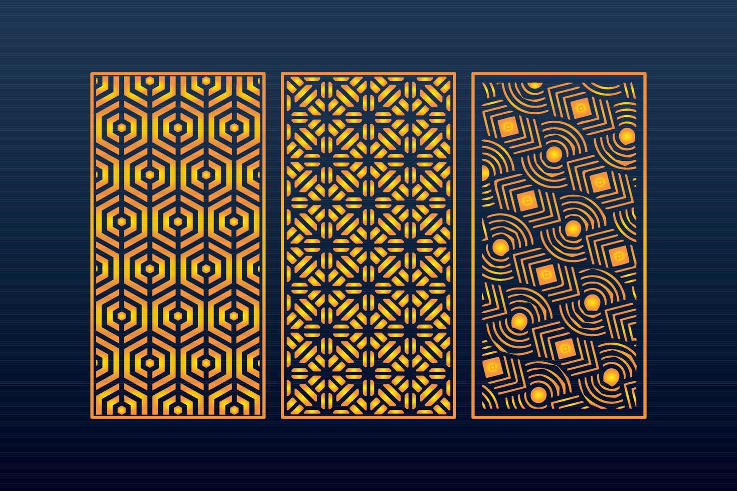 Decorative Abstract Geometric islamic Background Elegant Ornaments Card Cnc Cut vector