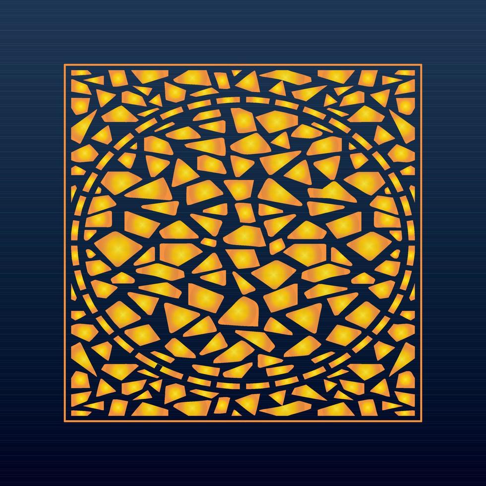 Decorative Abstract Geometric Background Gold Arabic Ornament Die Cut Pattern vector