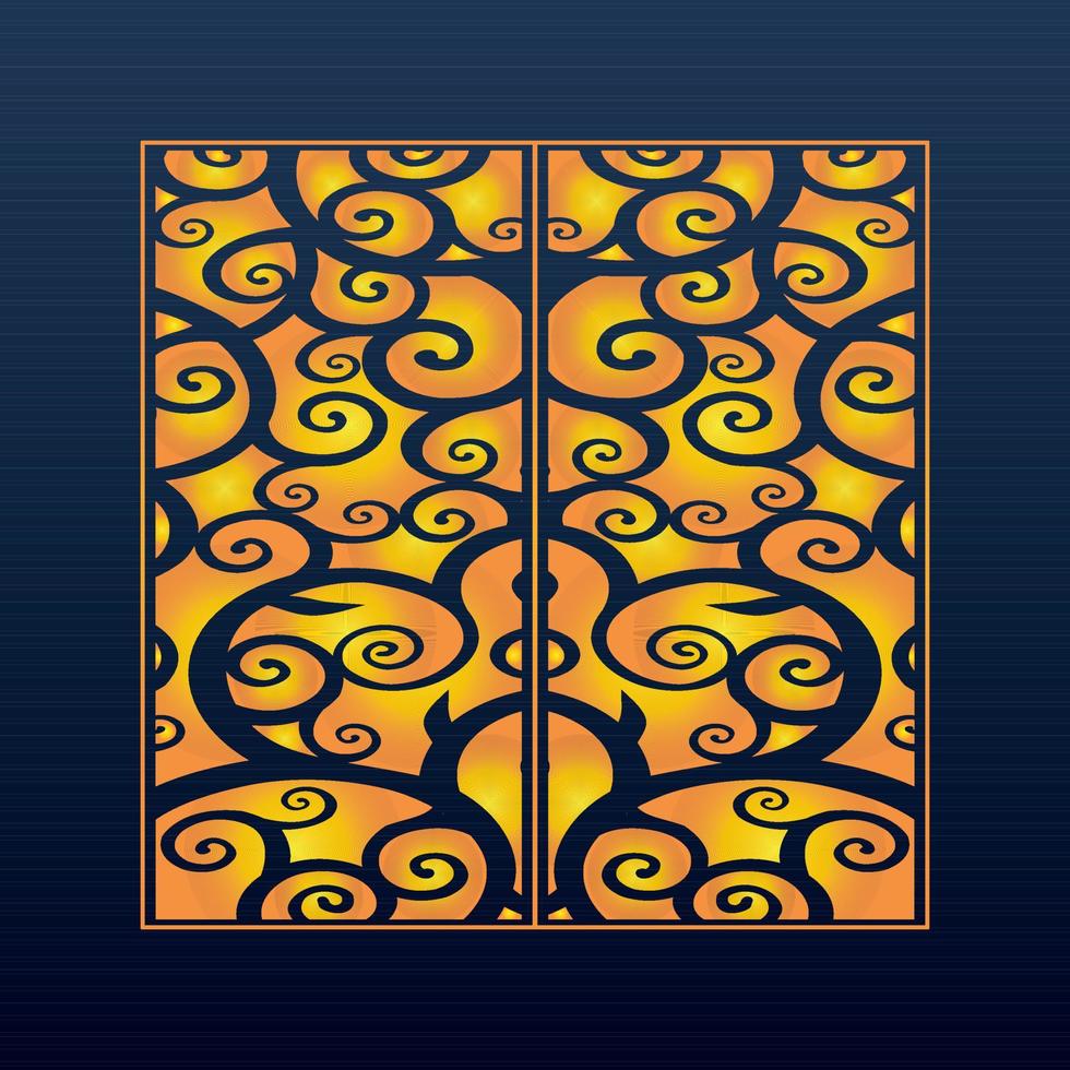 Decorative Abstract Geometric Background Gold Arabic Ornament Die Cut Pattern vector