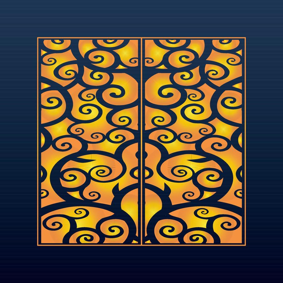 Decorative Abstract Geometric Background Gold Arabic Ornament Die Cut Pattern vector