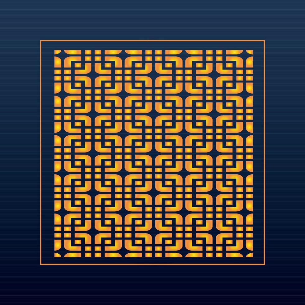 Decorative Abstract Geometric Background Gold Arabic Ornament Die Cut Pattern vector