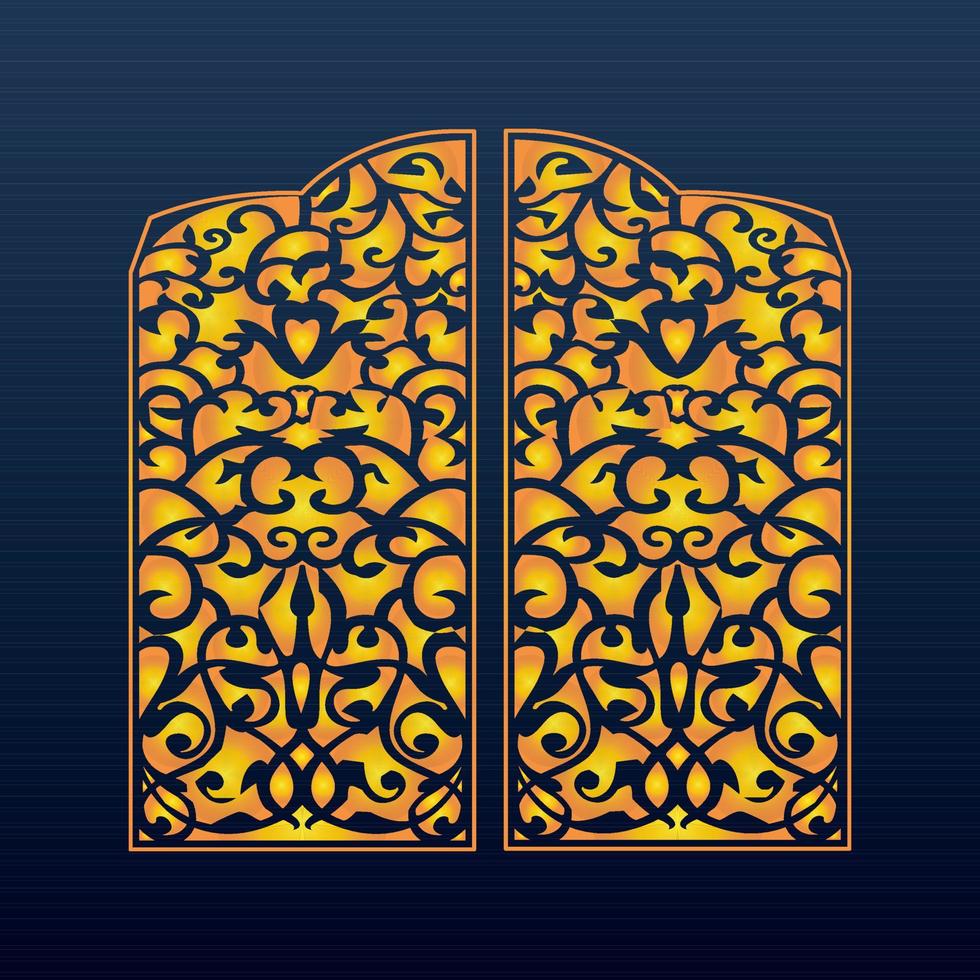 Decorative Abstract Geometric Background Gold Arabic Ornament Die Cut Pattern vector