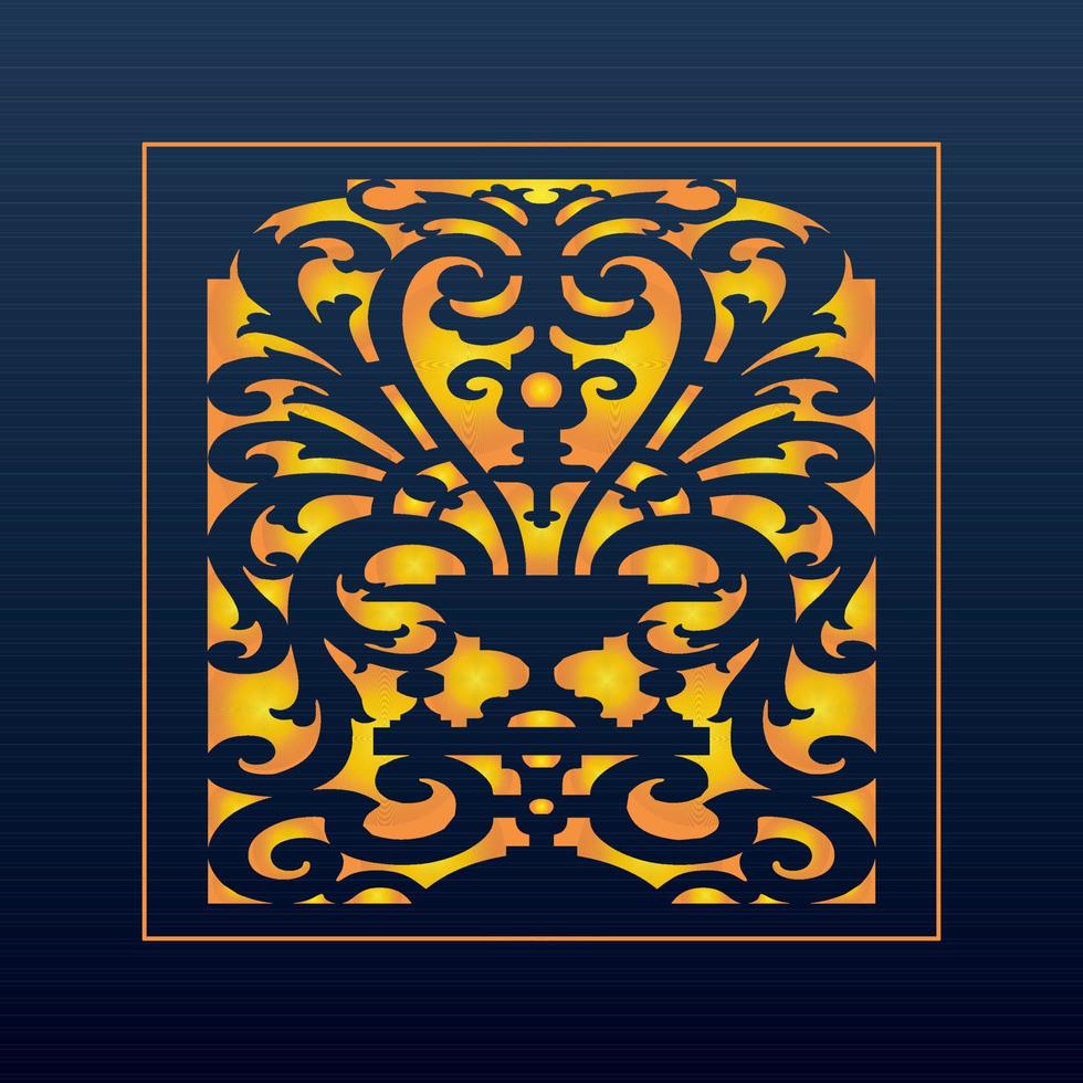 Decorative Abstract Geometric Background Gold Arabic Ornament Die Cut Pattern vector
