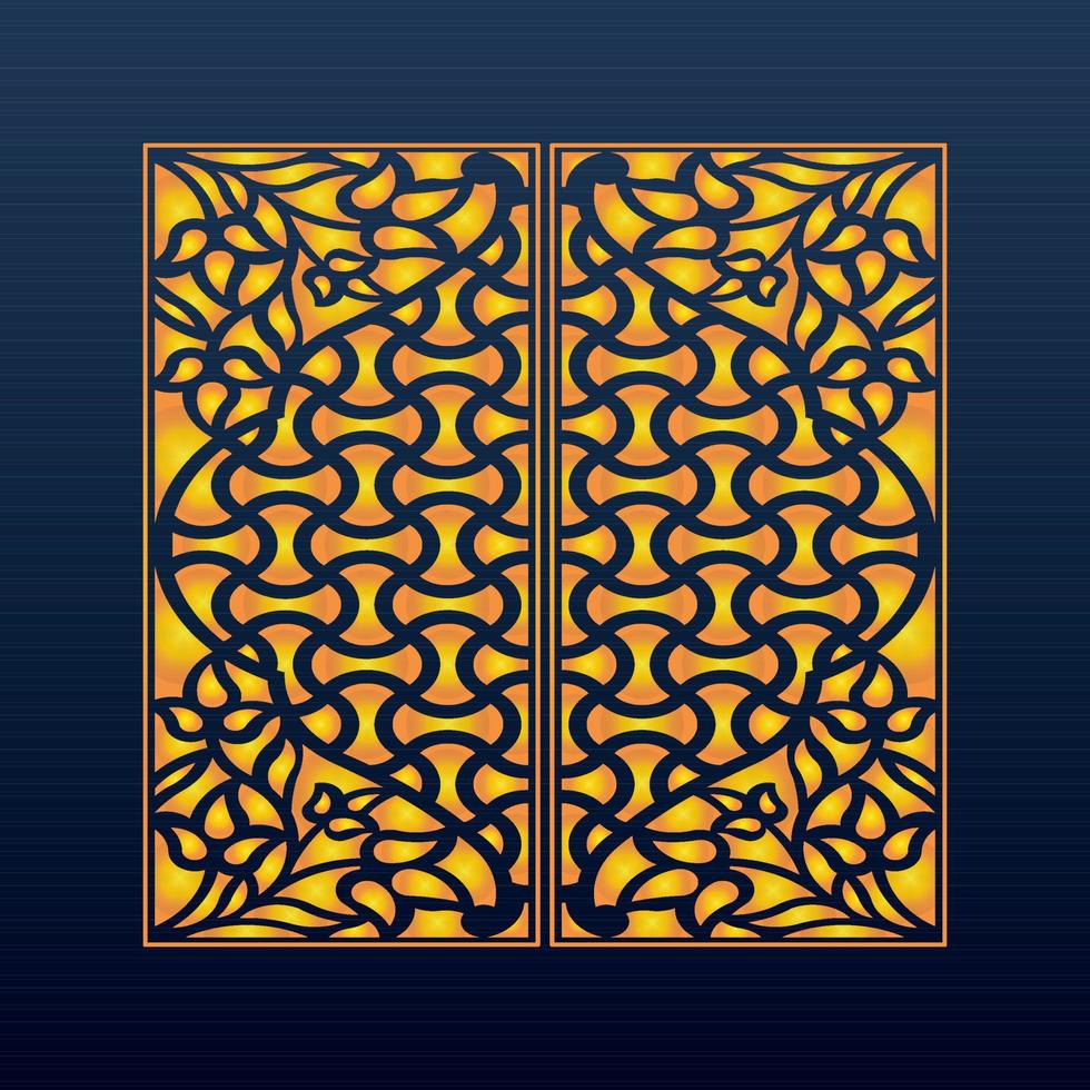 Decorative Abstract Geometric Background Gold Arabic Ornament Die Cut Pattern vector
