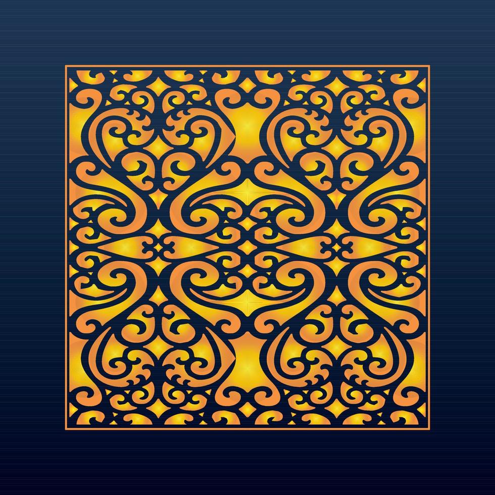 Decorative Abstract Geometric Background Gold Arabic Ornament Die Cut Pattern vector