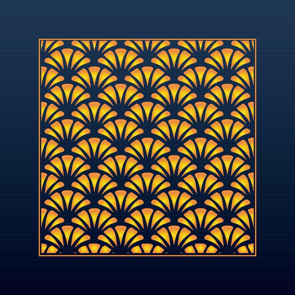 Decorative Abstract Geometric Background Gold Arabic Ornament Die Cut Pattern vector
