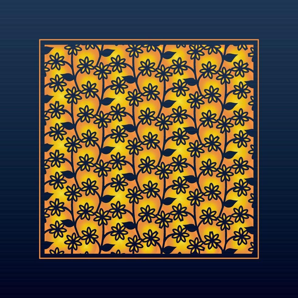 Decorative Abstract Geometric Background Gold Arabic Ornament Die Cut Pattern vector