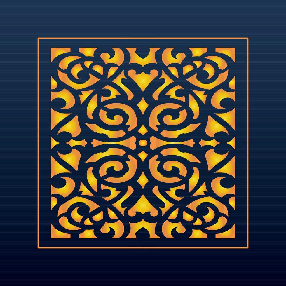 Decorative Abstract Geometric Background Gold Arabic Ornament Die Cut Pattern vector