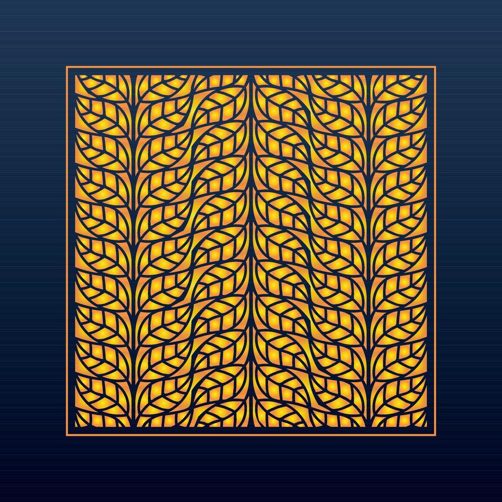 Decorative Abstract Geometric Background Gold Arabic Ornament Die Cut Pattern vector
