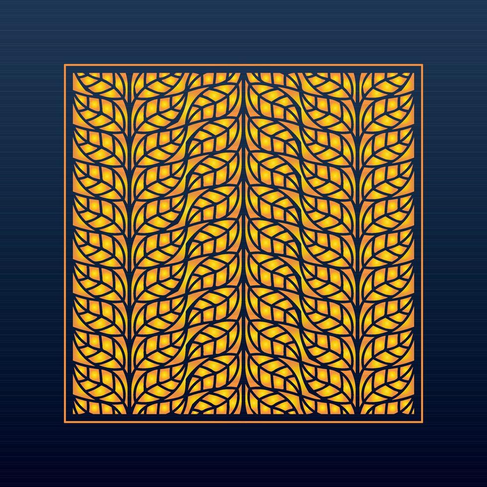 Decorative Abstract Geometric Background Gold Arabic Ornament Die Cut Pattern vector