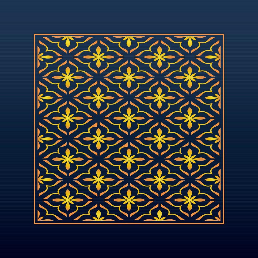 Decorative Abstract Geometric Background Gold Arabic Ornament Die Cut Pattern vector