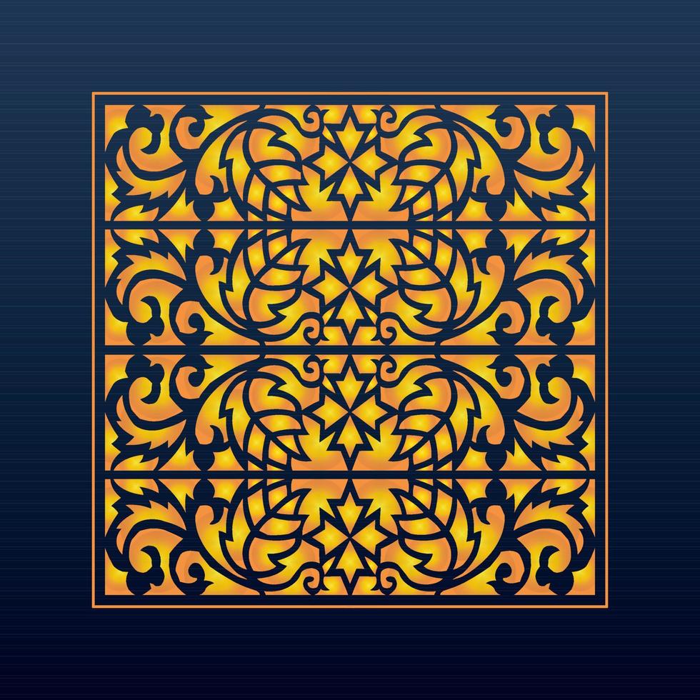 Decorative Abstract Geometric Background Gold Arabic Ornament Die Cut Pattern vector