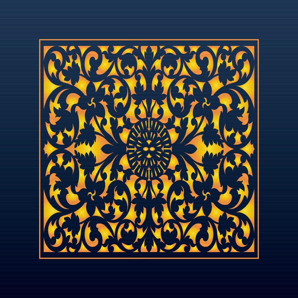 Decorative Abstract Geometric Background Gold Arabic Ornament Die Cut Pattern vector