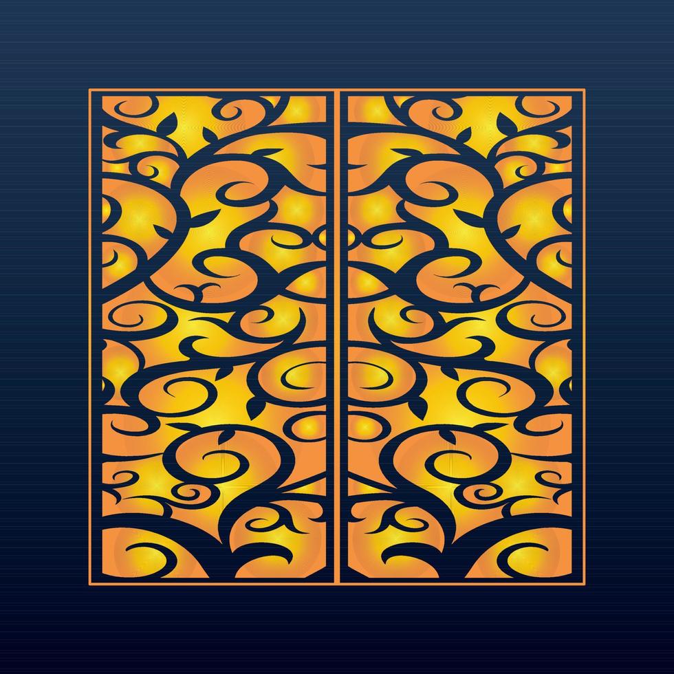 Decorative Abstract Geometric Background Gold Arabic Ornament Die Cut Pattern vector